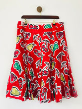 Load image into Gallery viewer, Hobbs Women&#39;s Flax Fruit Print A-Line Skirt | UK14 | Red
