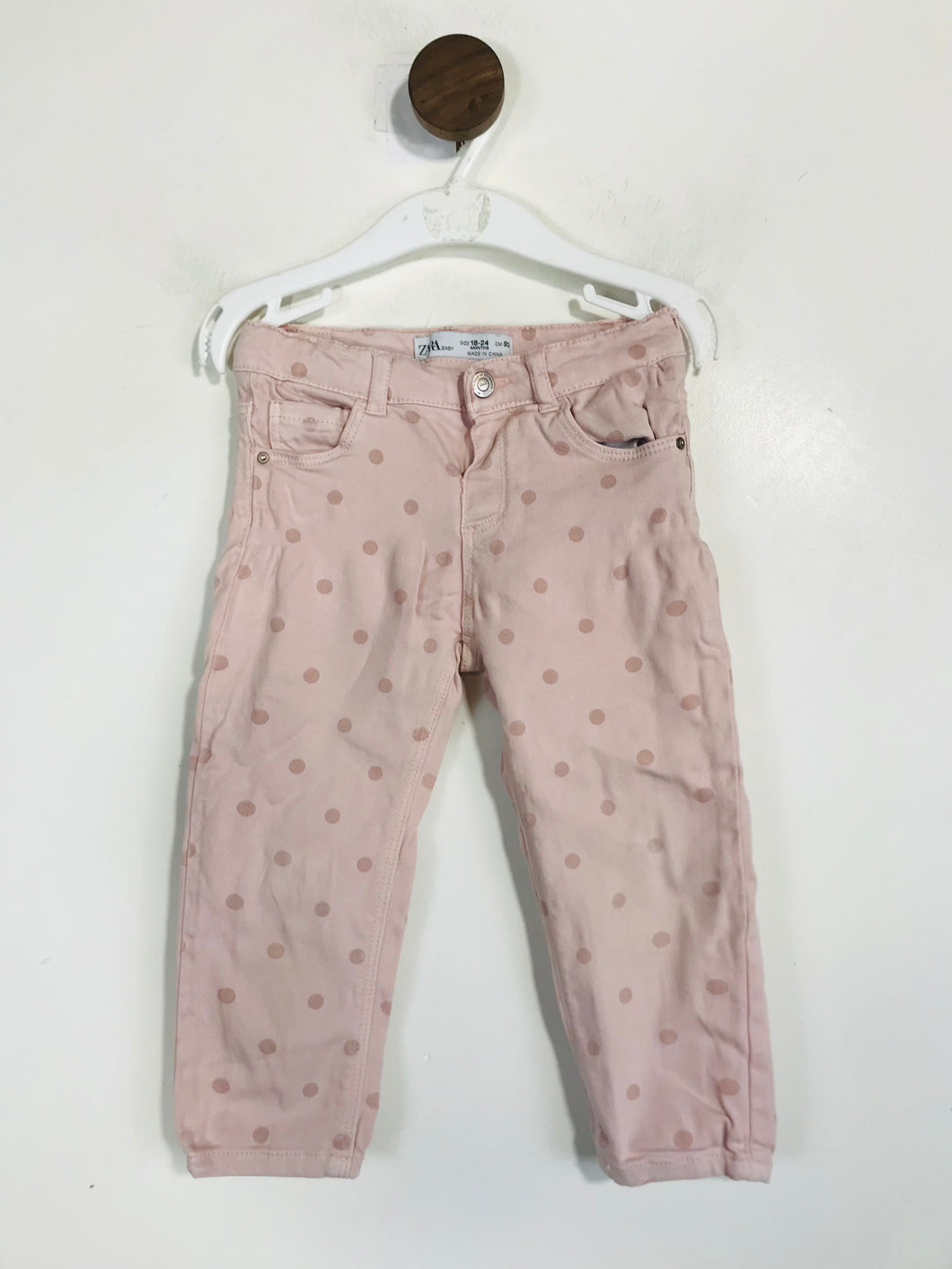 Zara Kid's Polka Dot Casual Trousers | 18-24 months | Pink