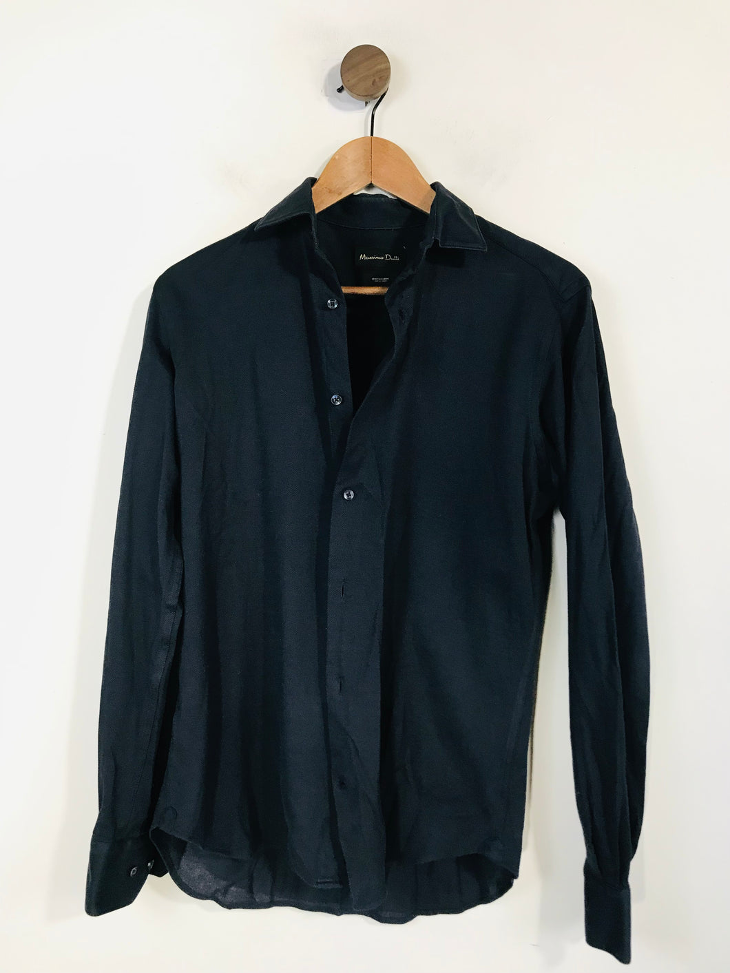 Massimo Dutti Women's Cotton Navy Button-Up Shirt | S UK8 | Blue