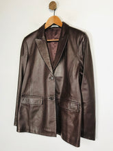 Load image into Gallery viewer, Marks and Spencer Women&#39;s Leather Blazer Jacket | UK14 | Brown
