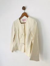 Load image into Gallery viewer, Phase Eight Women’s Silk Linen Blazer Jacket Cardigan | UK8 | Cream
