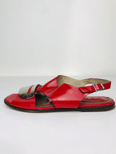 Load image into Gallery viewer, Marni Women&#39;s Open Toe Buckle Up Sandals | EU36 UK3 | Red
