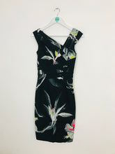 Load image into Gallery viewer, Karen Millen Women’s Floral Print Fitted Midi Dress | UK8 | Black
