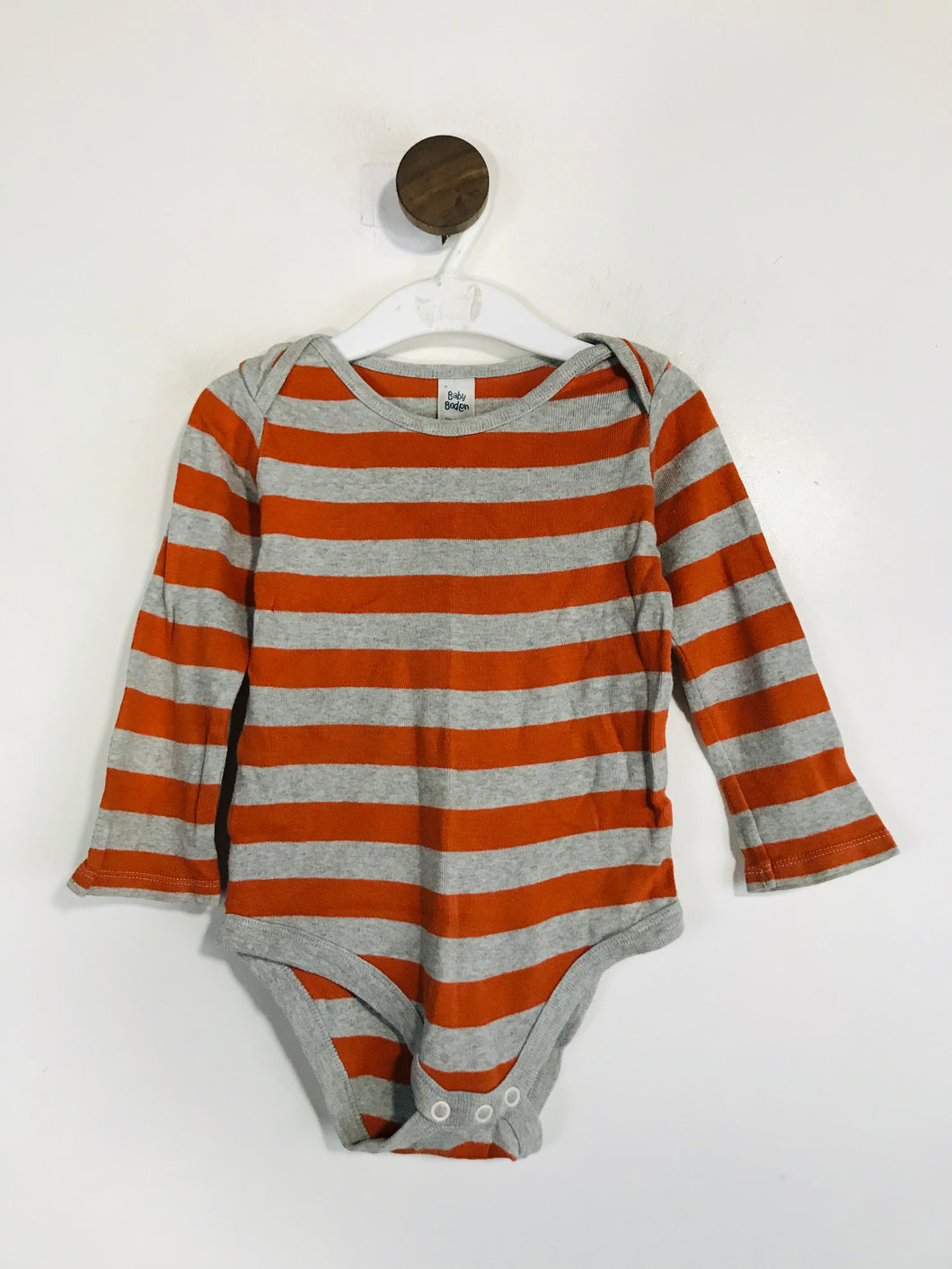 Baby Boden Kid's Striped Babygrow Playsuit | 18-24 Months | Orange
