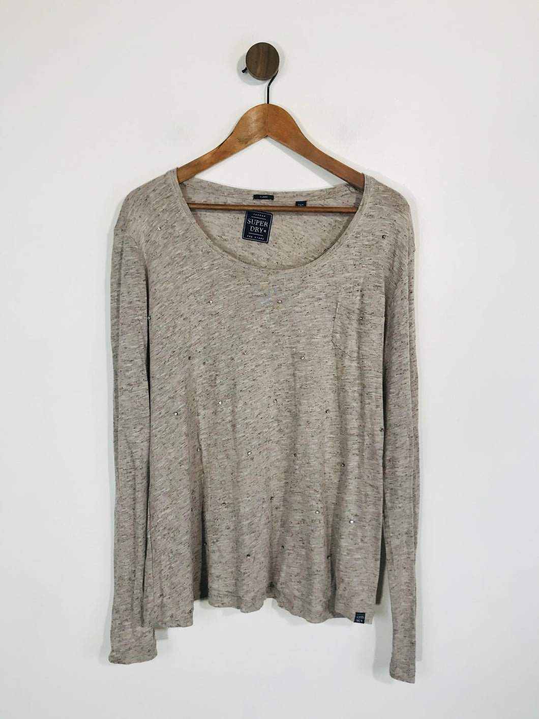 Superdry Women's Cotton Long Sleeve T-Shirt | XL UK16 | Grey