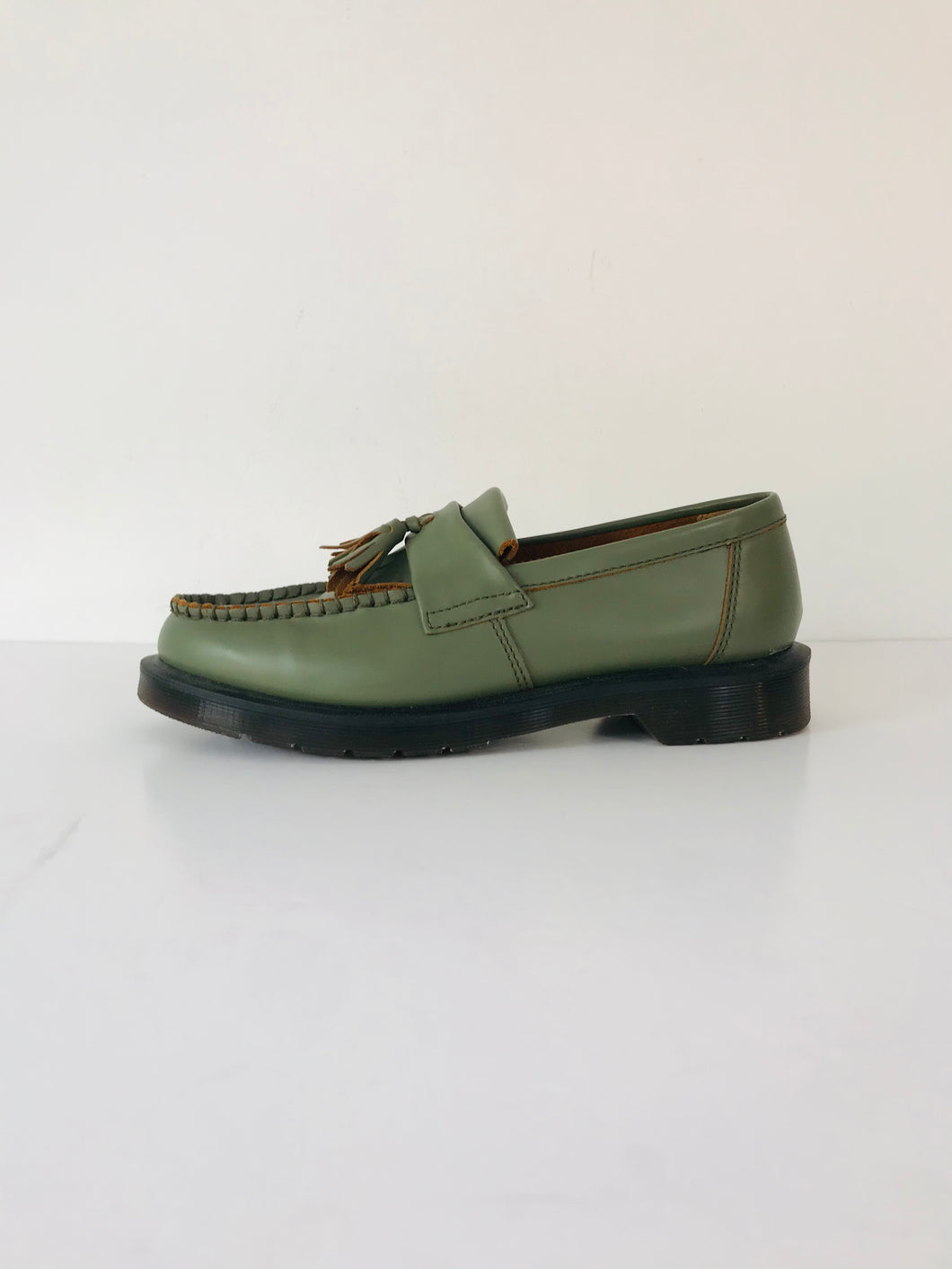 Dr Martens Women's Leather Tassle Adrian Loafers | UK6 | Green