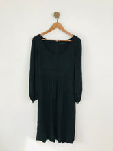 Load image into Gallery viewer, Jaeger Women’s 100% Silk Pleated Aline Dress | UK14 | Black
