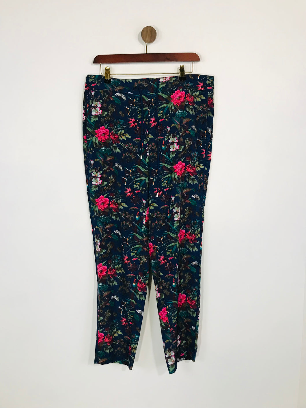 Oasis Women's Floral Tapered Leg Casual Trousers | UK14 | Multicoloured