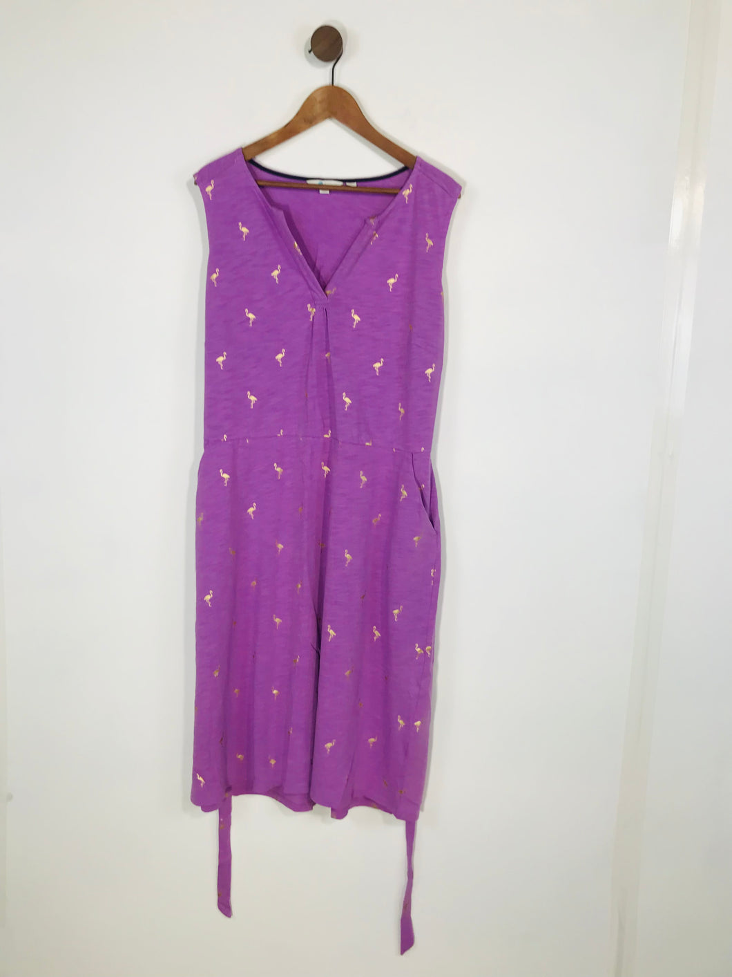 Boden Women's Flamingo Print Shift Dress | UK22 | Purple