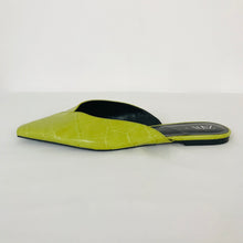 Load image into Gallery viewer, Zara Womens Leather Slider Sandals | EU40 UK7 | Lime Green

