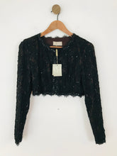 Load image into Gallery viewer, Planet Women&#39;s Embroidered Lace Cardigan NWT | UK8 | Black

