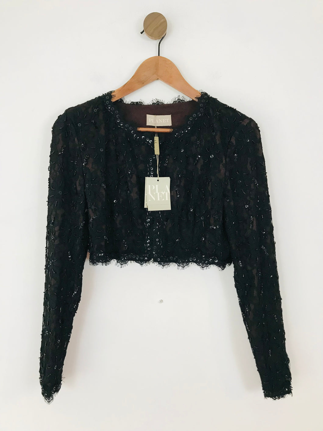 Planet Women's Embroidered Lace Cardigan NWT | UK8 | Black