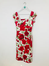 Load image into Gallery viewer, The Pretty Dress Company Women’s Floral Print Fitted Midi Dress | UK10 | Red
