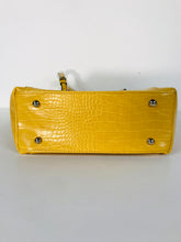 Load image into Gallery viewer, Laura Ashley Women&#39;s Snakeskin Shoulder Bag NWT | 15x10 | Yellow
