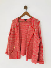 Load image into Gallery viewer, Jaeger Women&#39;s Open Front Knit Blazer Jacket | XL UK16 | Red

