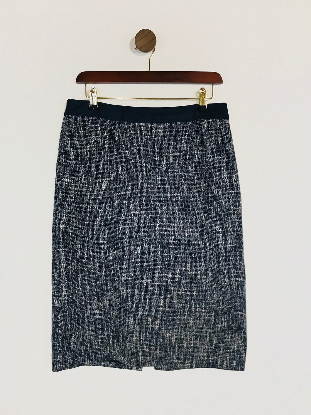 Hobbs Women's Tweed Pencil Skirt | UK12 | Blue