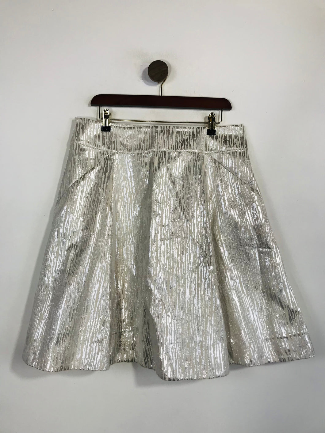 Biba Women's Jacquard A-Line Skirt NWT | UK16 | White