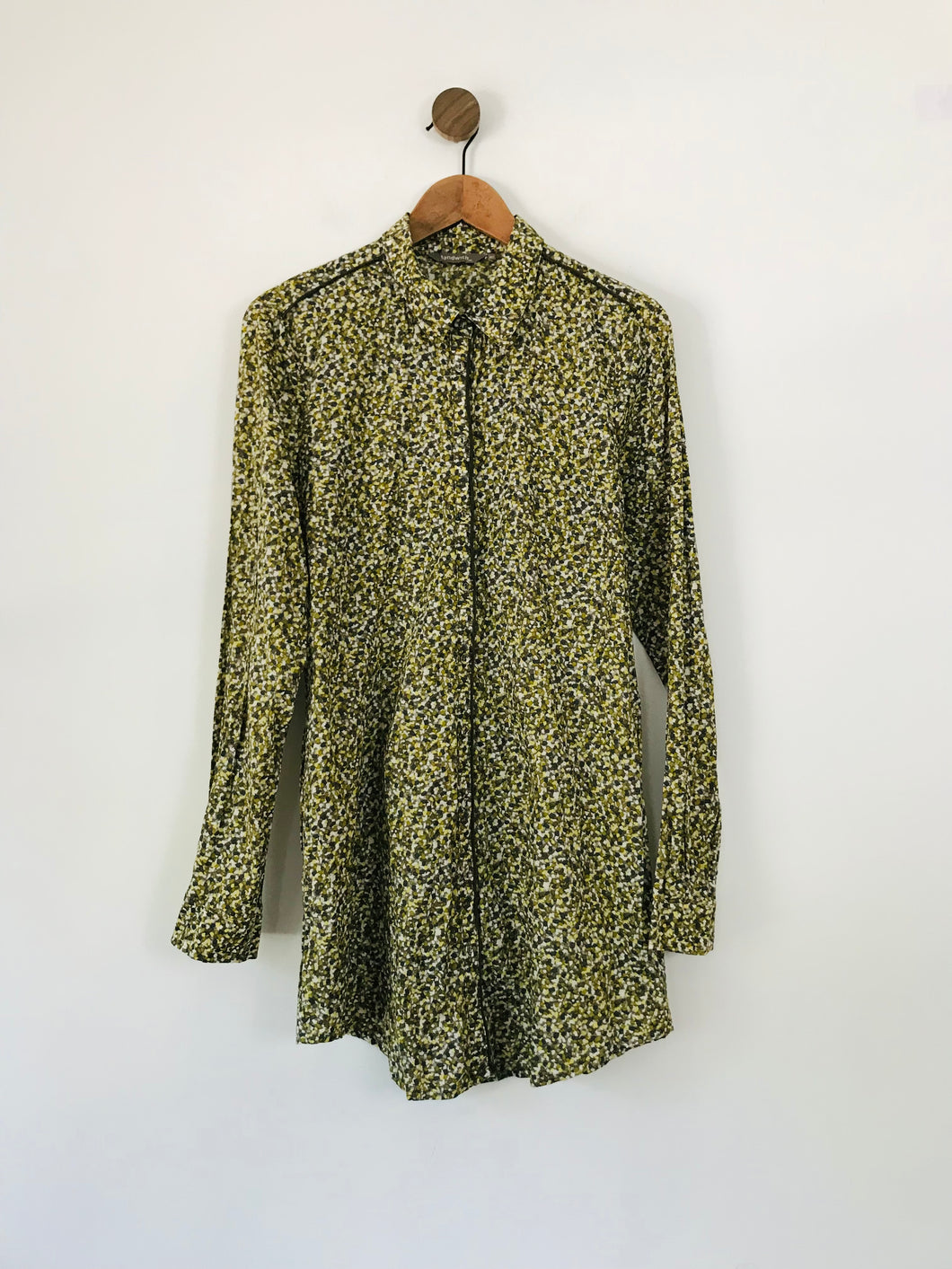 Sandwich Women's Longline Patterned Button-Up Shirt | 42 UK14 | Green