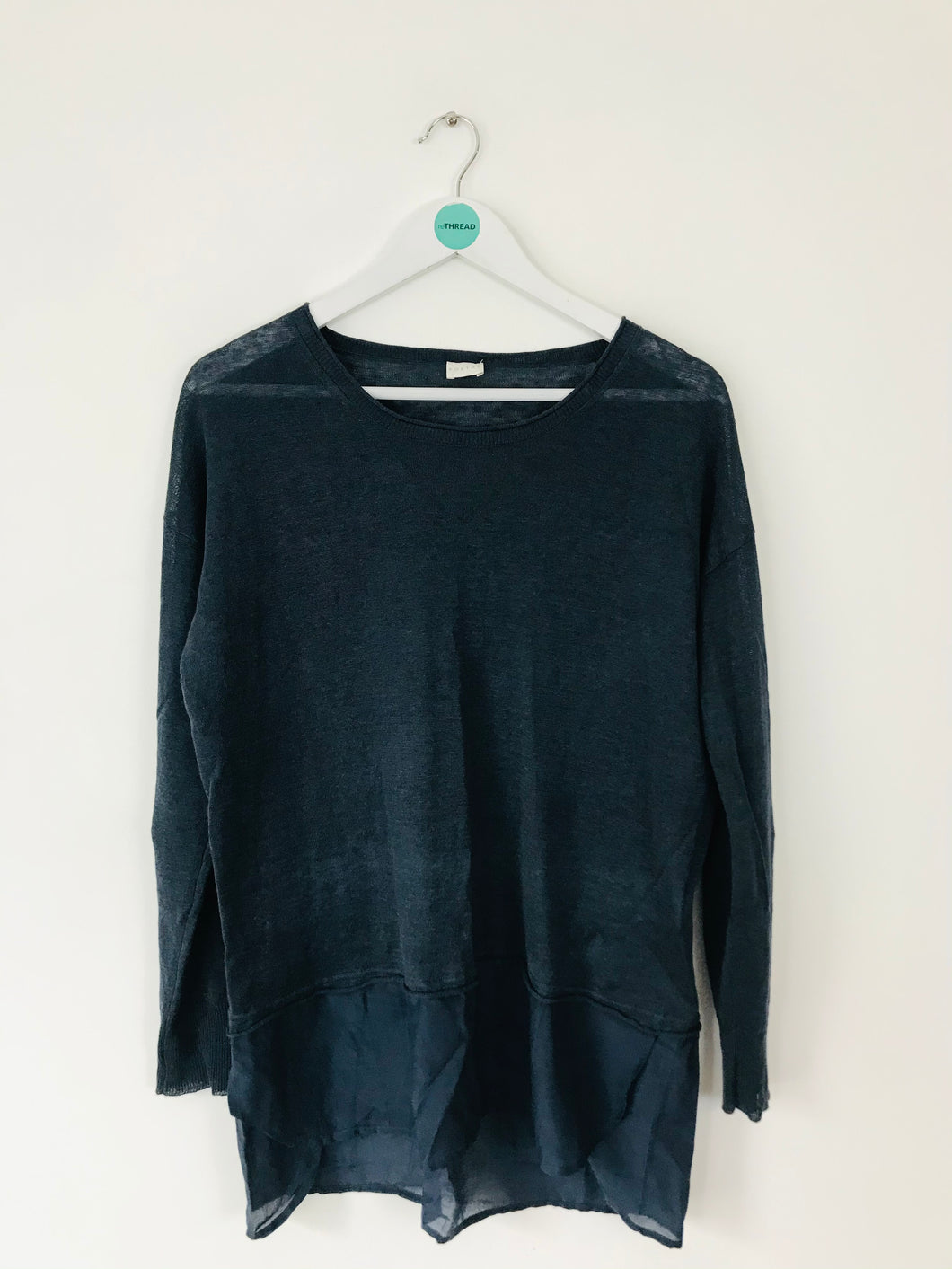 Poetry Women’s Longline Oversize Knit Jumper | UK10 | Grey Blue