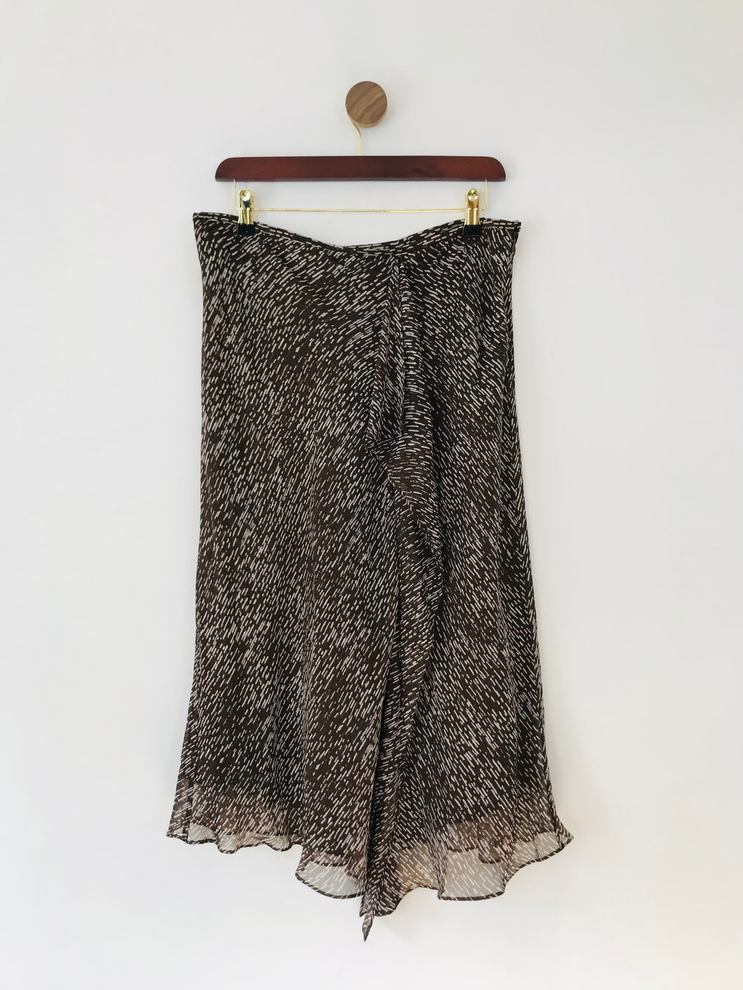 Fenn Wright Manson Women's Silk Midi A-Line Skirt | UK14 | Brown
