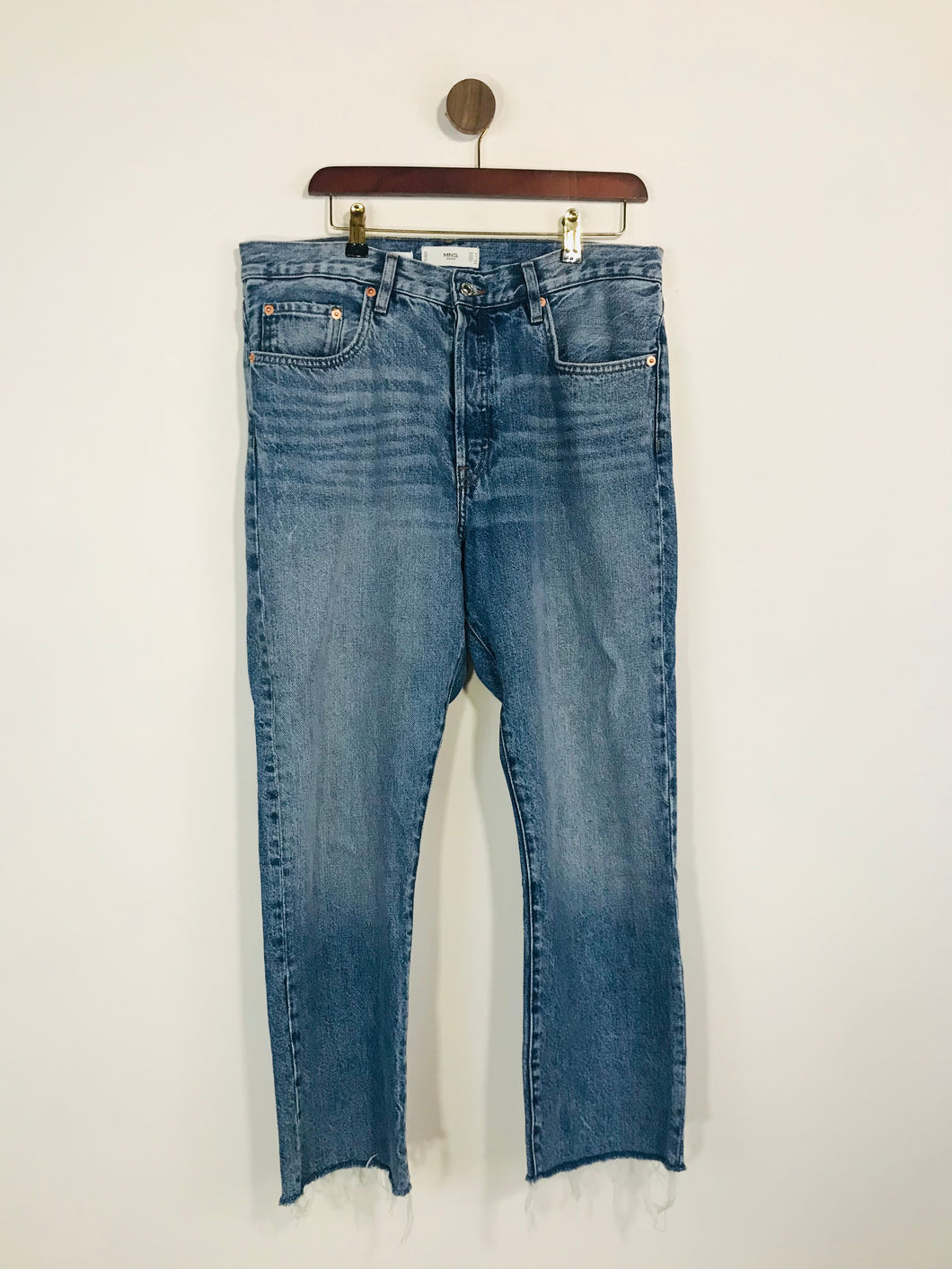 Mango Women's Cropped Straight Jeans | EU42 UK14 | Blue
