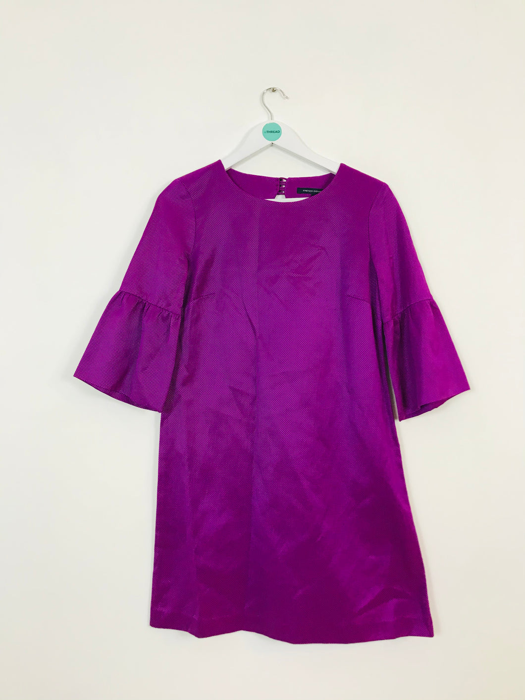 French Connection Women’s Bell Sleeve Shirt Dress | UK12 | Purple