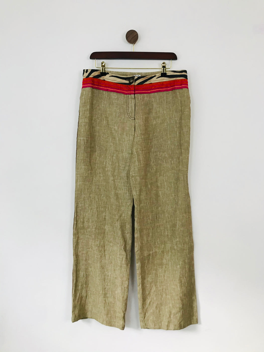 Fuego Women's Linen Chinos Trousers | UK16 | Grey