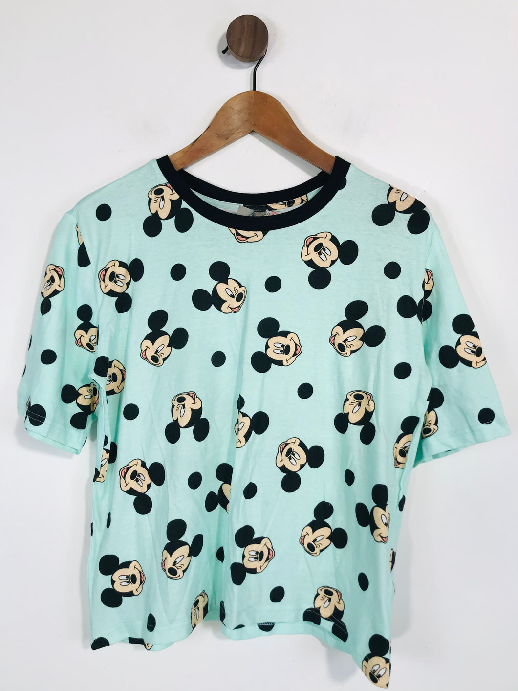 Disney Women's Cotton ASOS Mickey Mouse T-Shirt | UK10 | Green