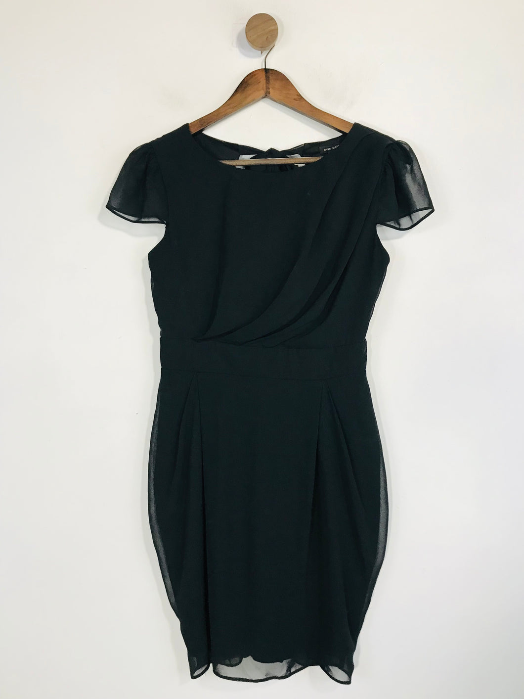 River Island Women's Pleated Sheath Dress | UK10 | Black