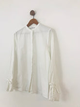 Load image into Gallery viewer, Mango Women&#39;s Collarless Button-Up Shirt | L UK14 | White

