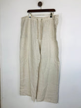 Load image into Gallery viewer, M&amp;S Women&#39;s Linen Wide Leg Casual Trousers | UK20 | Beige
