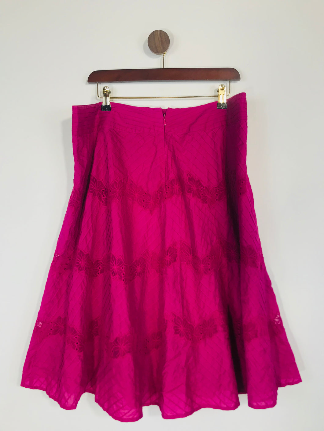 Monsoon Women's Cotton Lace A-Line Skirt | UK16 | Purple