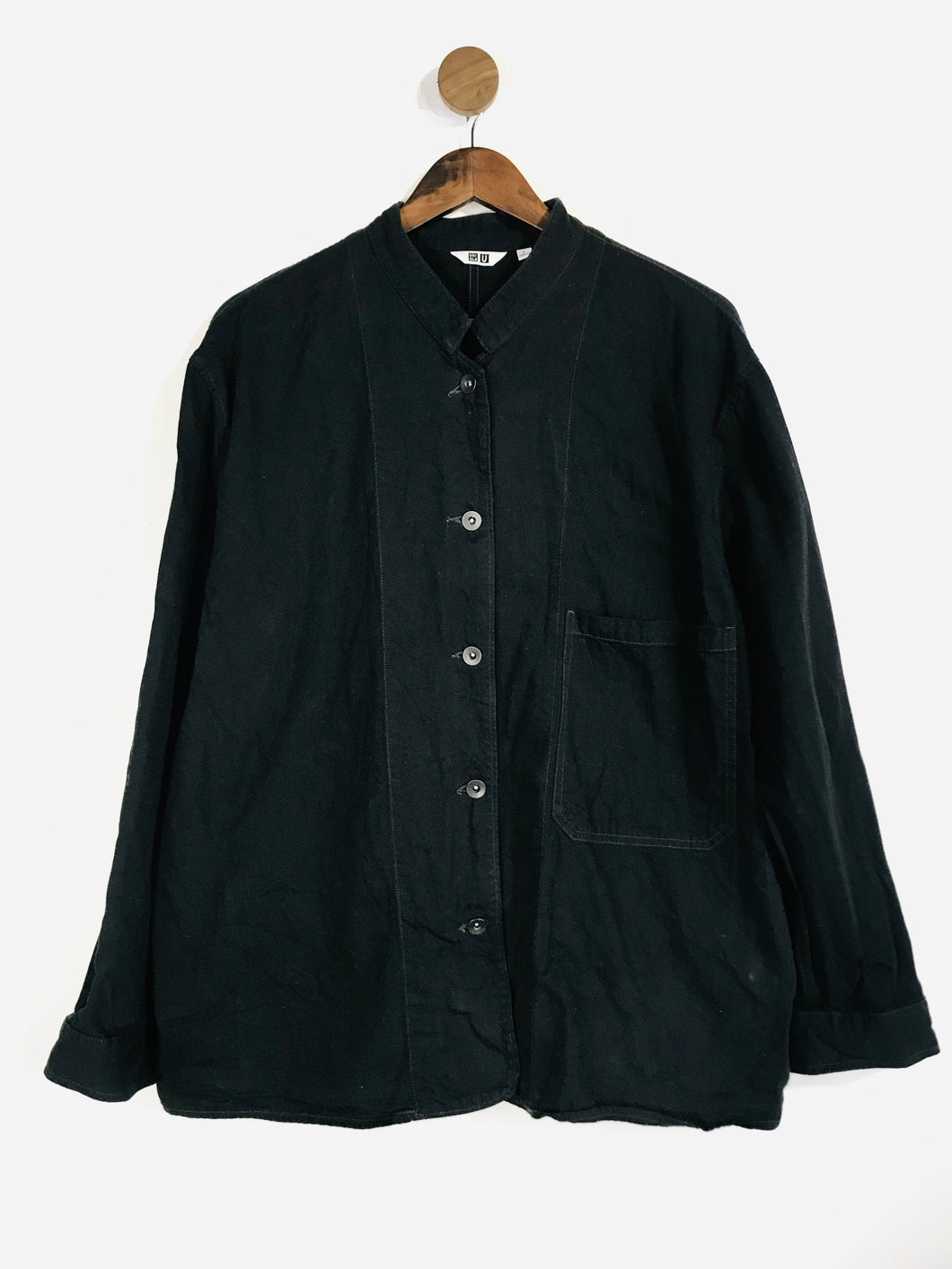 Uniqlo Women’s Cotton Button-Up Shirt | L | Black