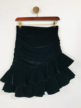 Load image into Gallery viewer, Zara Women&#39;s Ruched Velvet Mini Skirt | XS UK6-8 | Black
