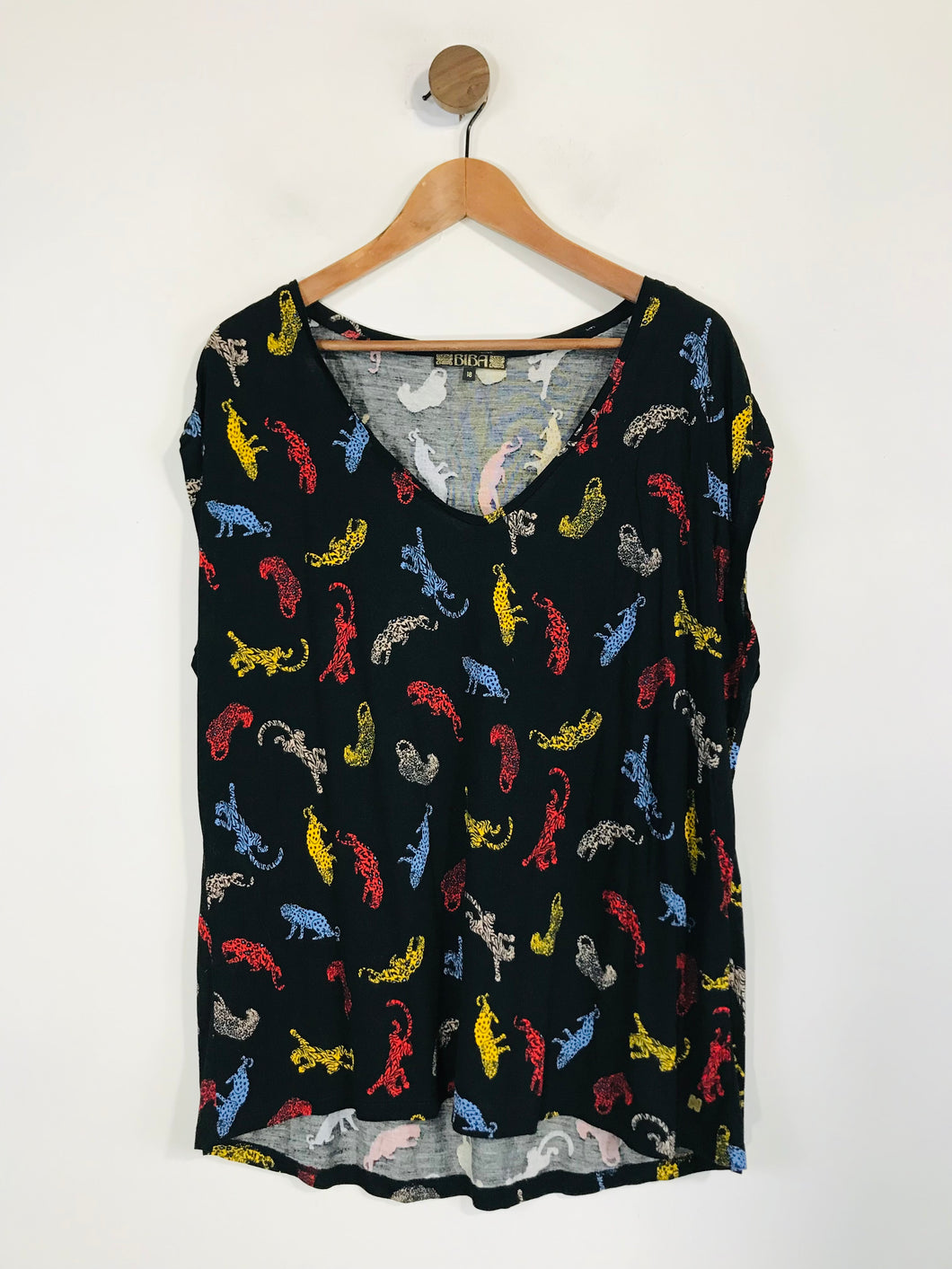 Biba Women's Leopard Print T-Shirt | UK18 | Multicoloured