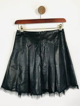 Load image into Gallery viewer, Zara Women&#39;s Faux Leather Pleated A-Line Skirt | S UK8 | Black
