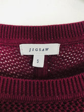 Load image into Gallery viewer, Jigsaw Women’s Knit Mesh Jumper | S UK8 | Burgundy Red
