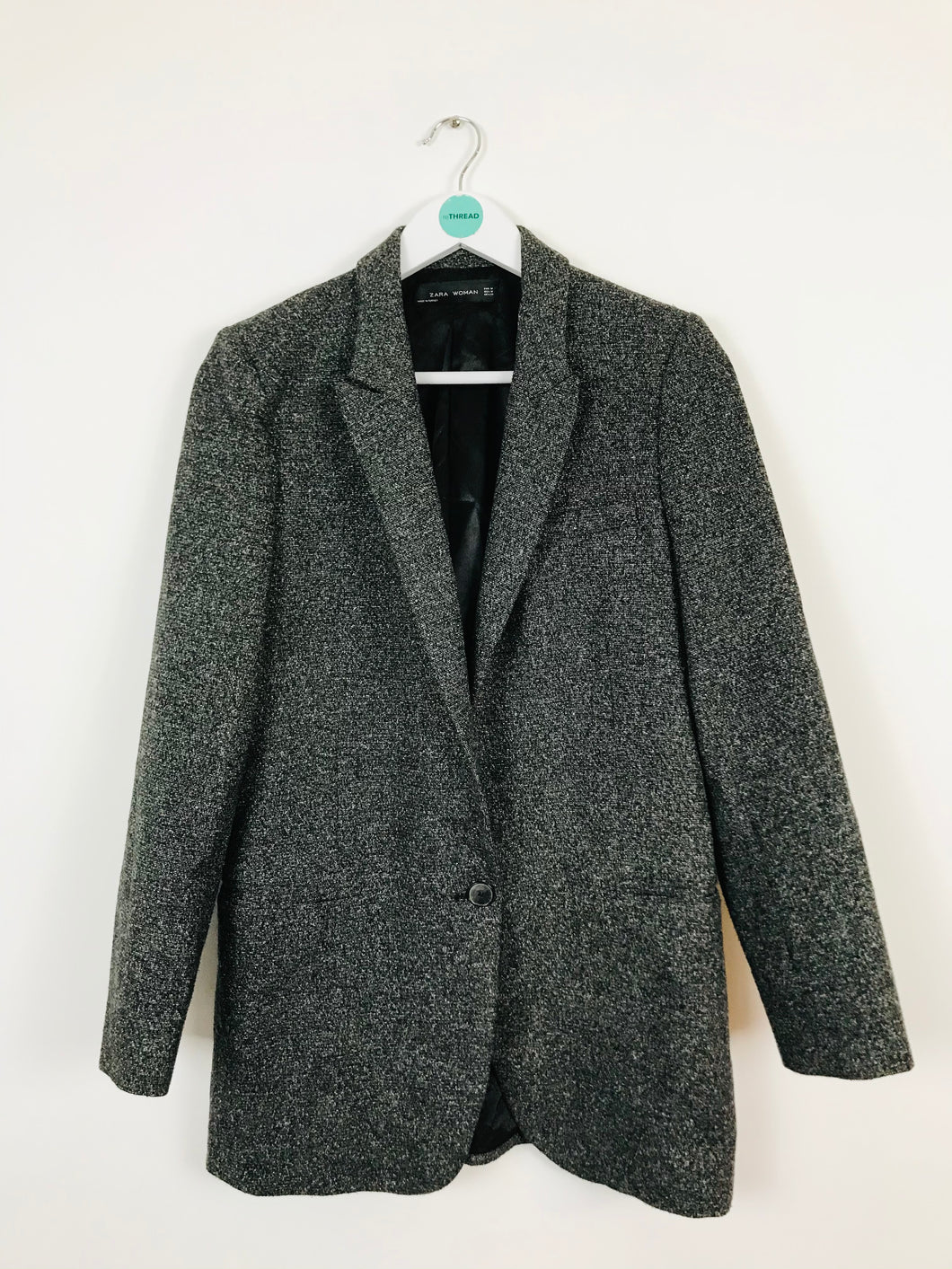 Zara Women’s Blazer-Style Overcoat | M | Grey