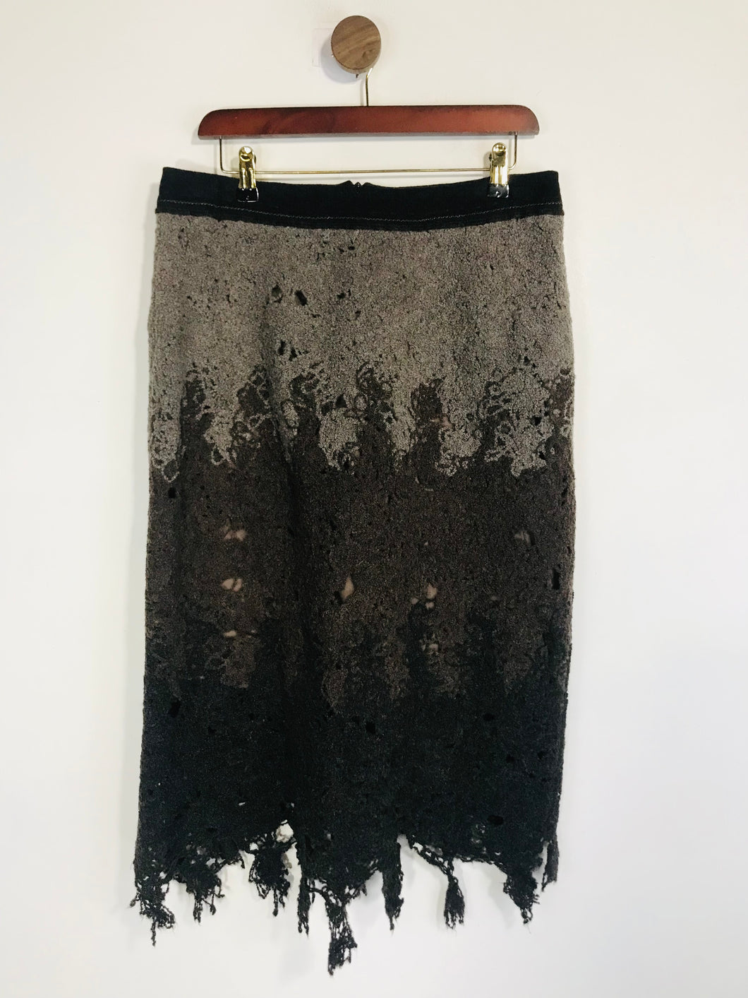Dikton’s Women's Wool Knit A-Line Skirt | EU44 UK16 | Brown