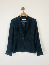 Load image into Gallery viewer, Zara Women&#39;s Striped Smart Suit Blazer Jacket | EU40 UK12 | Blue
