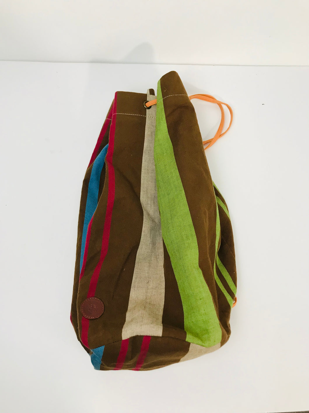 STCN Madrid Women's Striped Drawstring Backpack Bag | Multicolour