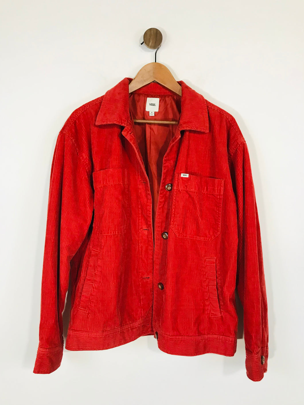 Vans Women's Corduroy Jacket Overcoat | M UK10-12 | Red