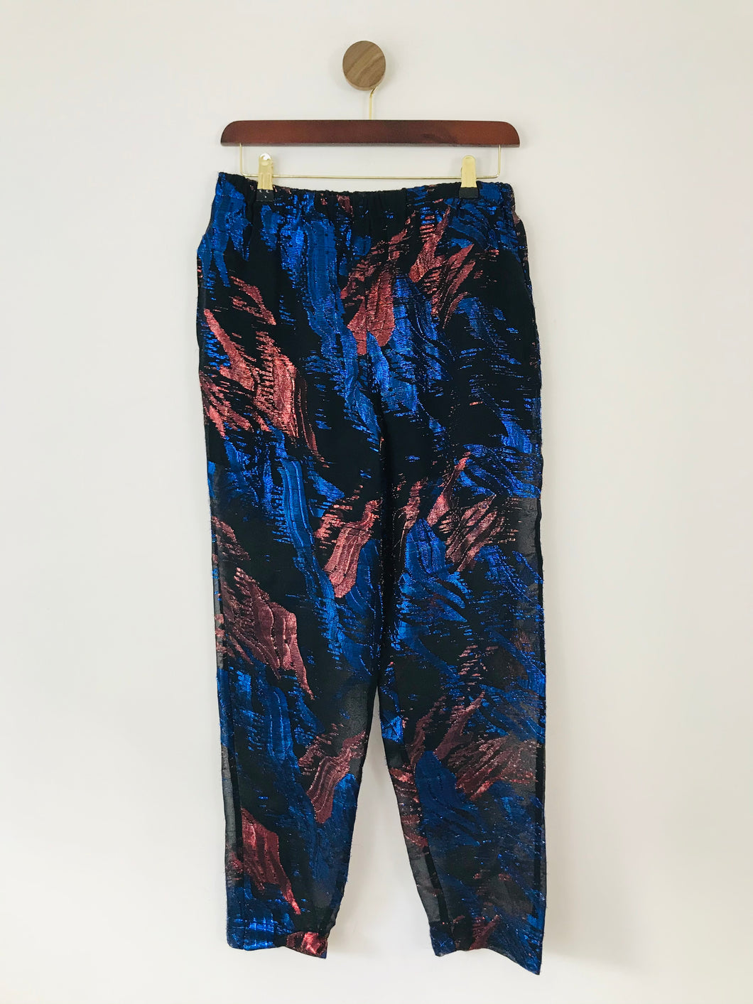 Maje Women's Silk Metallic Culottes Trousers | 2 UK8-10 | Multicolour
