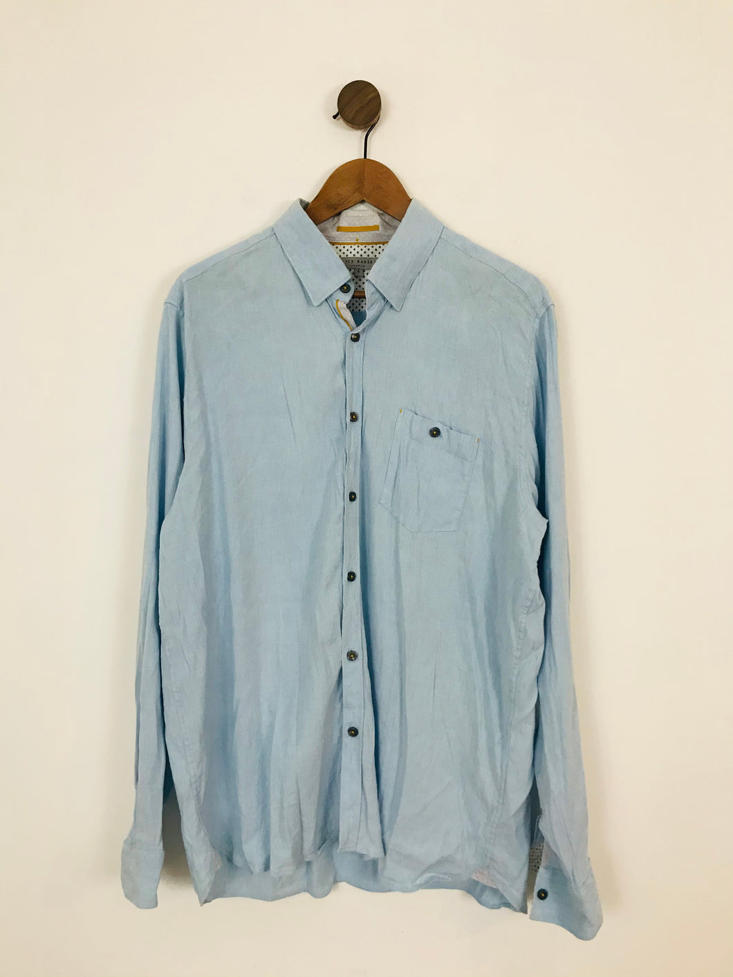 Ted Baker Men’s Lightweight Linen Shirt | XXL 6 | Blue