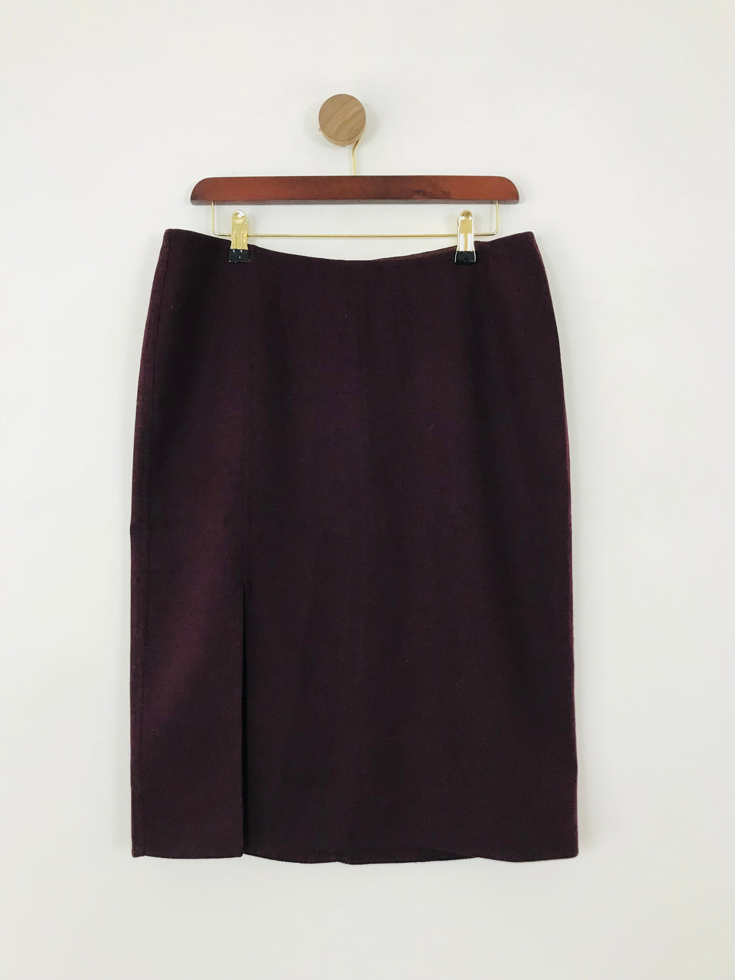 Burberry Women's Wool Pencil Skirt | UK14 | Red