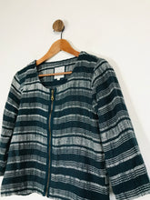 Load image into Gallery viewer, Mistral Women&#39;s Striped Collarless Blazer Jacket | UK10 | Blue
