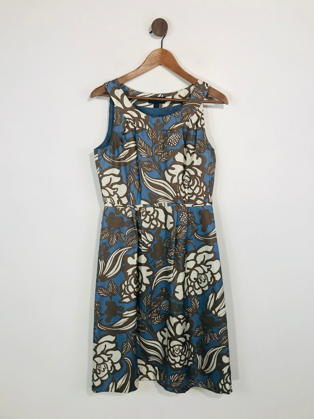 Boden Women's Silk Floral Sheath Dress | UK12 | Blue