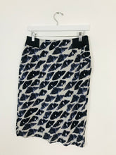 Load image into Gallery viewer, St Martins Patterned High Waisted Pencil Skirt | UK8 | Blue
