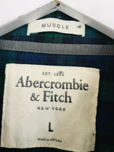 Load image into Gallery viewer, Abercrombie &amp; Fitch Men’s Tartan Check Muscle Fit Shirt | L | Blue
