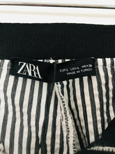 Load image into Gallery viewer, Zara Women’s Seersucker Striped Tapered Trousers NWT | L UK14 | Grey
